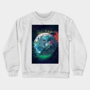 Neptune microscopic undersea blue planet in a primordial sea Crewneck Sweatshirt